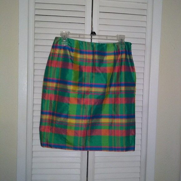Ralph Lauren Plaid Skirt - 100% silk - Picture 3 of 4